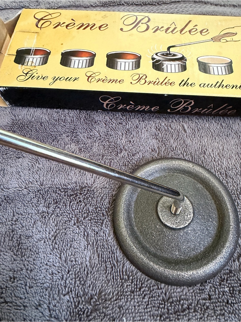 Vintage Cast Iron Crème Brûlée Iron Salamander Cookware with Original Box"